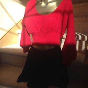 Moda International red cropped sweater